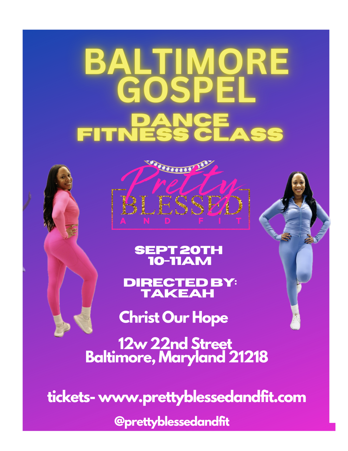 Baltimore Gospel Dance Fitness pop up class September 20th!